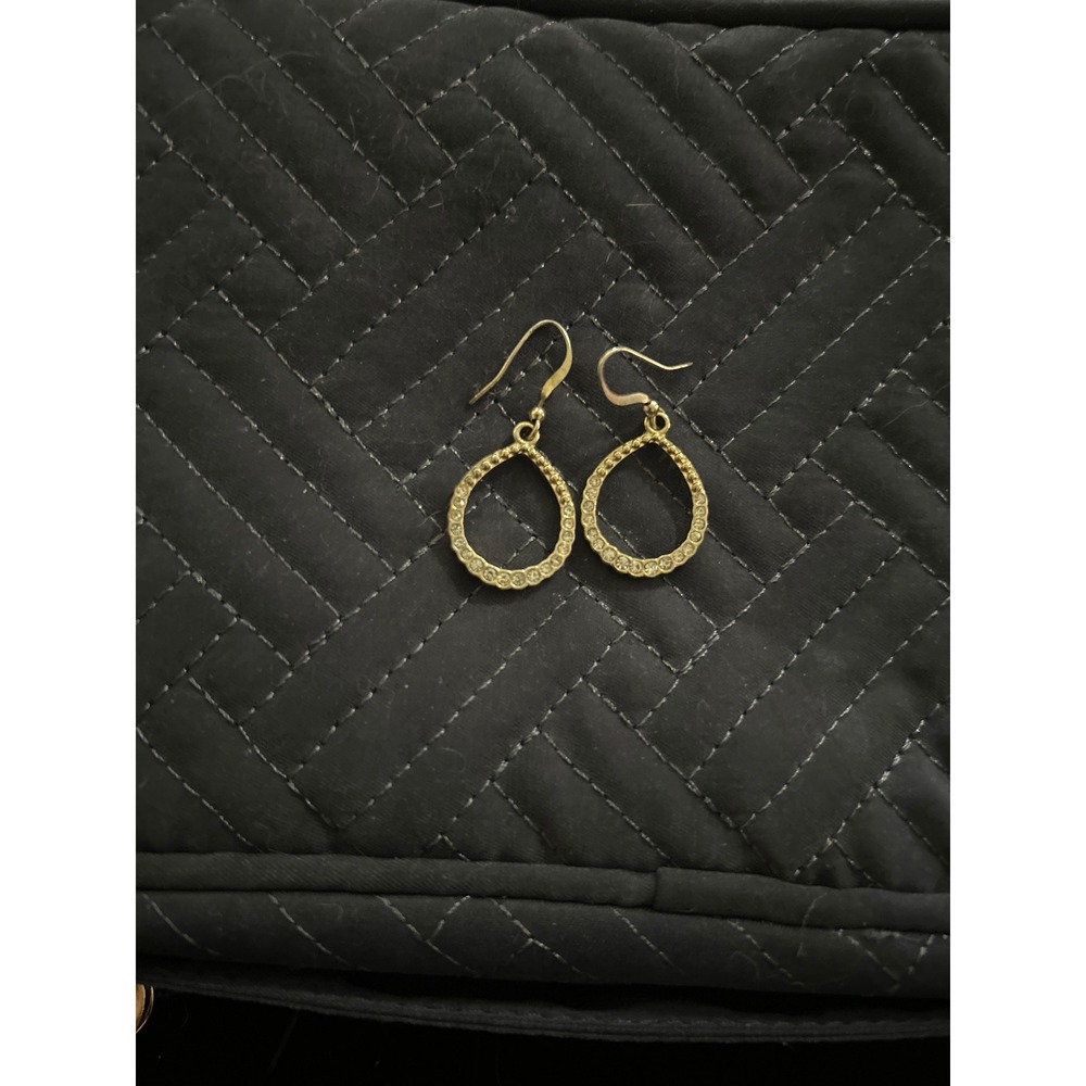 Gold Teardrop Earrings Rhinestone Dangle‎ Hook Elegant Jewelry